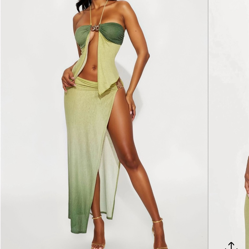 Fashion Nova Olivia ombré maxi skirt set